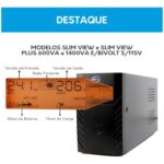 Nobreak 600VA UPS Slim View BI-Volt S/115 3 Tomadas Plus